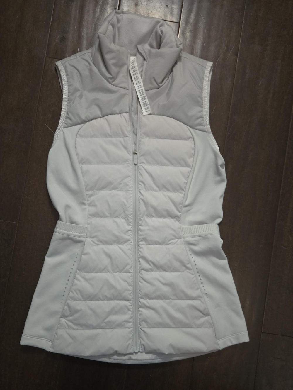 Womens Lululemon Light Gray Quilted Running Sleeveless Women's Vest Size 2